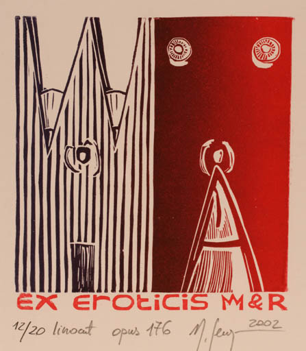 Exlibris by Malgorzaty Seweryn from Poland for ? M.R. - Ex Erotica 