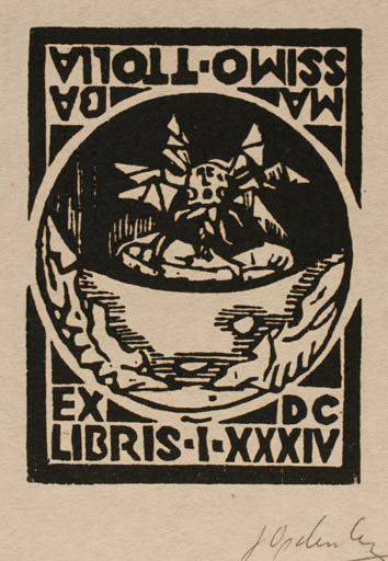 Exlibris by Georg Opdenberg from Germany for Massimo Battolla - Abstract 