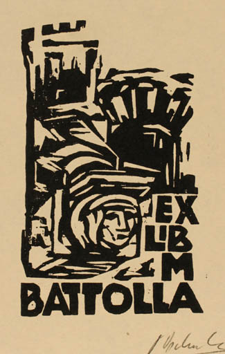 Exlibris by Georg Opdenberg from Germany for Massimo Battolla - Abstract 