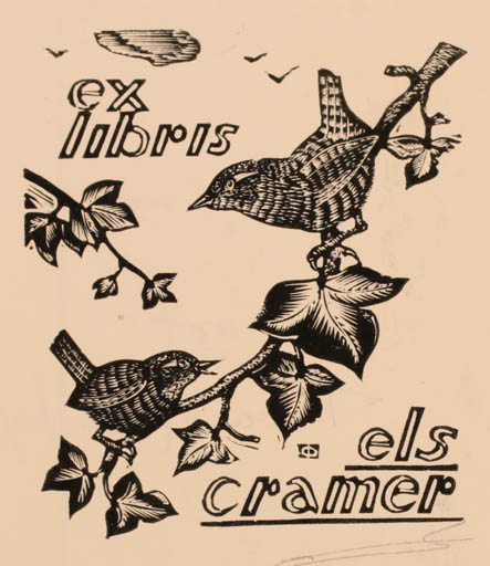 Exlibris by C. M. W. Cramer from Netherland for Els Cramer - Bird 