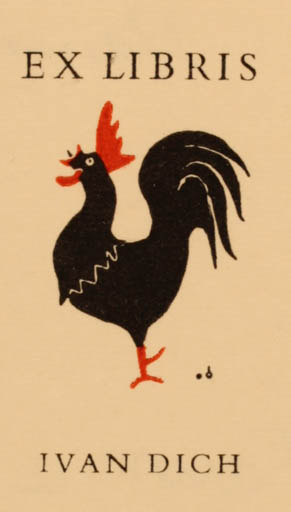 Exlibris by Ole Dich from Denmark for Ivan Dich - Bird 