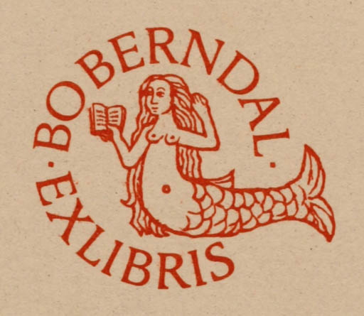 Exlibris by ? ? from Sweden for Bo Brendal - Mermaid 