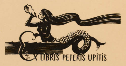 Exlibris by R.N. Galjachovski from Russia for Peteris Upitis - Mermaid 