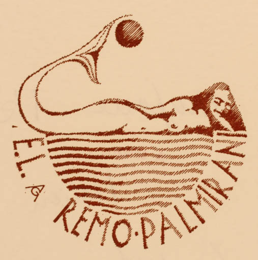 Exlibris by A Grimaldi from Italy for Rosellae Remo Pamirani - Mermaid 