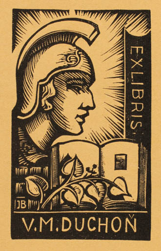 Exlibris by Jaro Beran from Czechoslovakia for V.M. Duchon - Book 