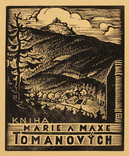 Exlibris by Jaro Beran from Czechoslovakia for Marie- Maxe Tomanových - Scenery/Landscape 