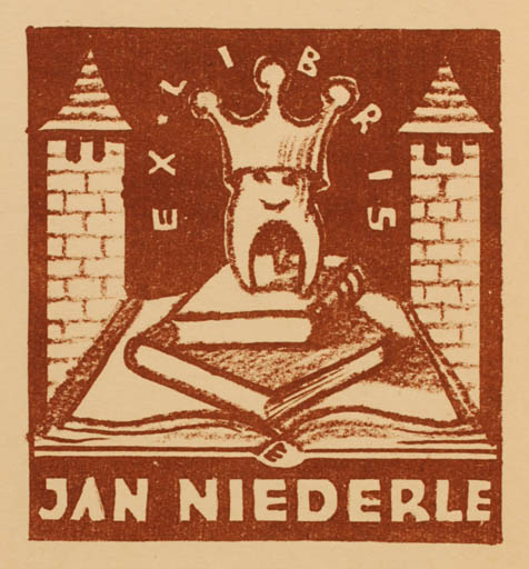 Exlibris by Jaro Beran from Czechoslovakia for Jan Niederle - Book Castle/Palace 