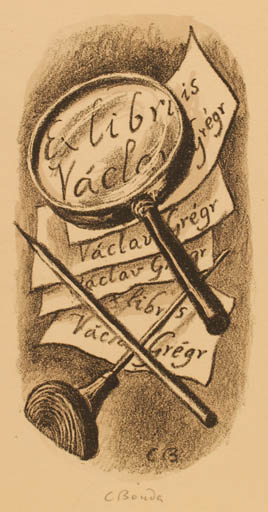 Exlibris by Cyril Bouda from Czechoslovakia for Vaclav Gregr - 