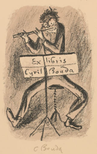 Exlibris by Cyril Bouda from Czechoslovakia for Cyril Bouda - Music 