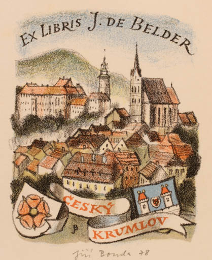 Exlibris by Jiri Bouda from Czech Republic for Josef De Belder - City 