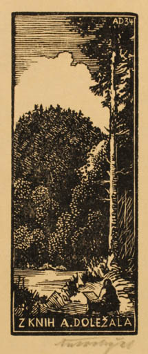 Exlibris by Antonin Dolezal from Czechoslovakia for Antonin Dolezal - Forest 