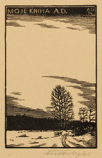 Exlibris by Antonin Dolezal from Czechoslovakia for Moje Kniha - Scenery/Landscape 