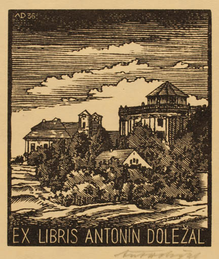 Exlibris by Antonin Dolezal from Czechoslovakia for Antonin Dolezal - Architecture Scenery/Landscape 