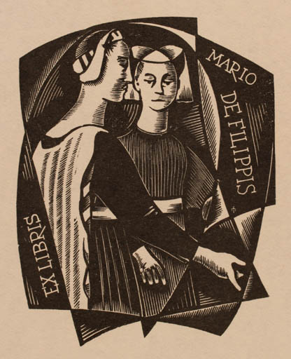 Exlibris by Dr. Otakar Marik from Czechoslovakia for Mario de Filippis - 