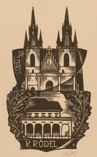 Exlibris by Dr. Otakar Marik from Czechoslovakia for Klaus Rödel - Architecture 