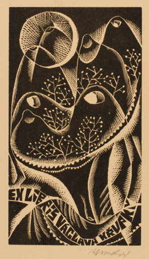 Exlibris by Anna Gremelova from Czechoslovakia for Vaclav Krupka - Abstract 