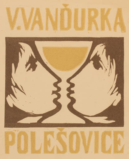 Exlibris by Ludmilla Jirincova from Czechoslovakia for V Vandurka - 