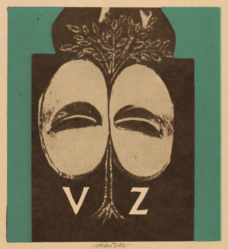 Exlibris by Jaroslav Kaiser from Czechoslovakia for ? V. Z. - Abstract 