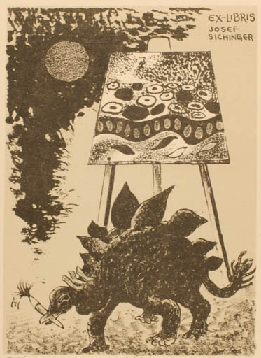 Exlibris by Karel Oberthor from Czech Republic for Josef Sichinger - Fable Animal Art 