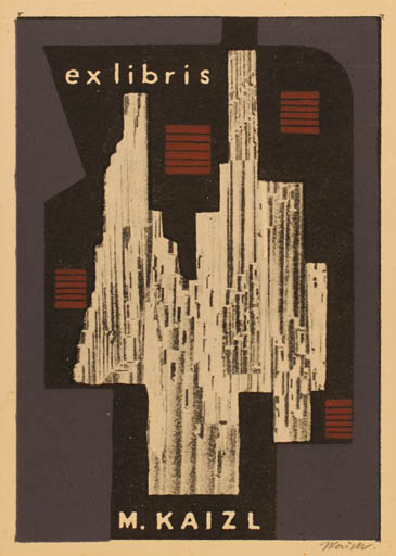 Exlibris by Jaroslav Kaiser from Czechoslovakia for Mirko Kaizl - Abstract 