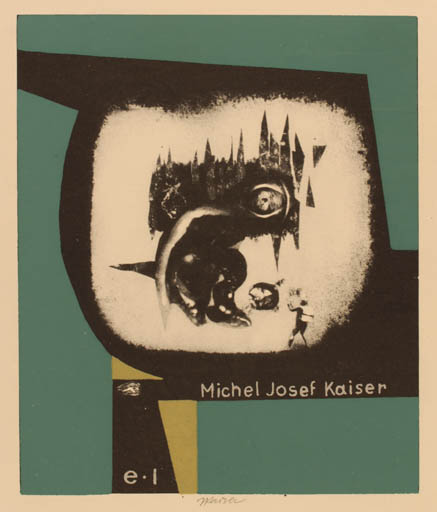 Exlibris by Jaroslav Kaiser from Czechoslovakia for Michel Josef Kaiser - Abstract 