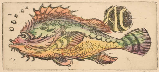 Exlibris by Jaroslav Sulc from Czech Republic for ? A. C. - Fauna Fish 