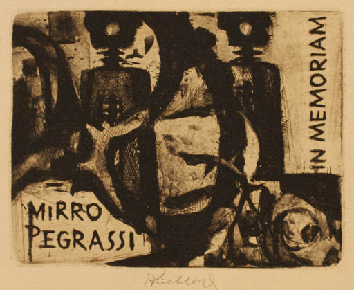 Exlibris by Bohuslav Knobloch from Czechoslovakia for Mirro Pegrassi - Abstract 