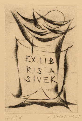 Exlibris by Vera Kotasová from Czechoslovakia for A Sivek - Abstract 