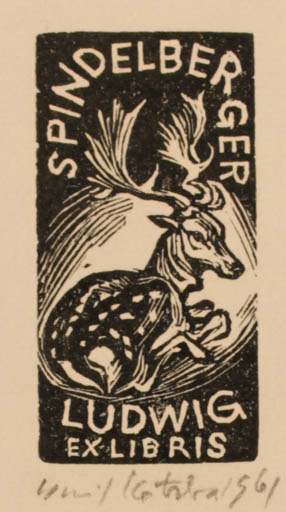 Exlibris by Emil Kotrba from Czechoslovakia for Ludwig Spindelberger - Fauna 