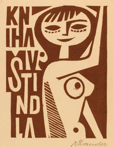 Exlibris by Richard Lander from Czech Republic for ? ? - Woman 