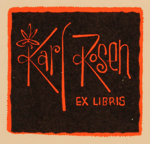 Exlibris by Abel Lee from Canada for Karl Rosen - Text/Writing 