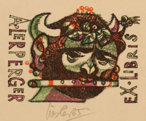 Exlibris by Josef Liesler from Czechoslovakia for Dr. Anna Lerperger - Portrait 