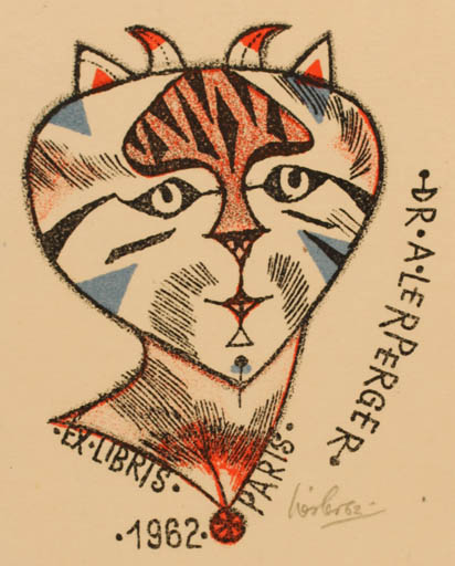 Exlibris by Josef Liesler from Czechoslovakia for Dr. Anna Lerperger - Portrait 