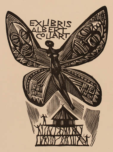 Exlibris by Jaroslav Lukavsky from Czech Republic for Albert Collart - Butterfly 