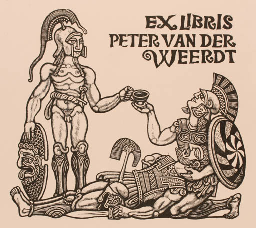 Exlibris by Zdenek Mezl from Czechoslovakia for Peter van der Weerdt - Classical antiquity Military/War 