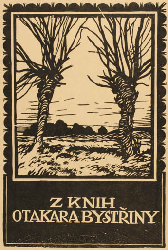 Exlibris by Jaroslav Votruba from Czech Republic for Otakara Bystriny - Scenery/Landscape Tree 