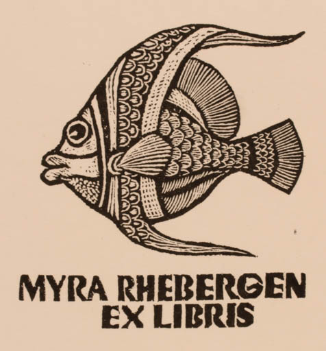 Exlibris by Zdenek Mezl from Czechoslovakia for Myra Rhebergen - Fish 