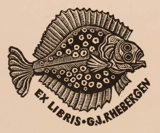 Exlibris by Zdenek Mezl from Czechoslovakia for G. Jan Rhebergen - Fish 