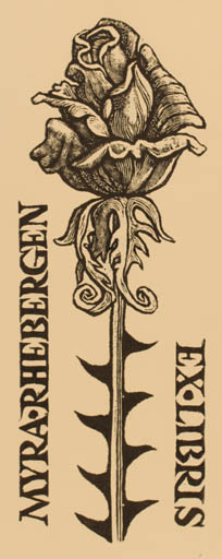 Exlibris by Zdenek Mezl from Czechoslovakia for Myra Rhebergen - Flower Flora 