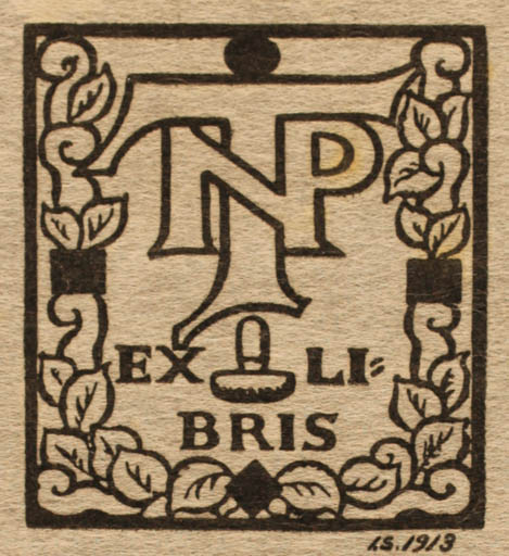 Exlibris by Joakim Skovgaard from Denmark for ? N.P.T - Monogram 