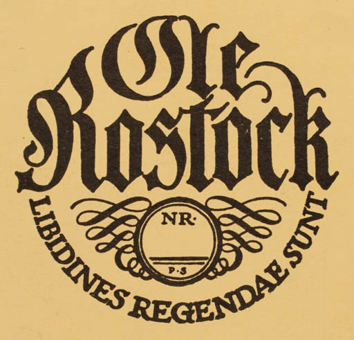 Exlibris by Poul Sæbye from Denmark for Ole Rostock - Text/Writing 