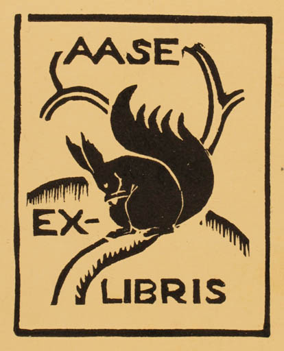 Exlibris by H. C. Bärenholdt from Denmark for Aase Bärenholdt - Fauna 