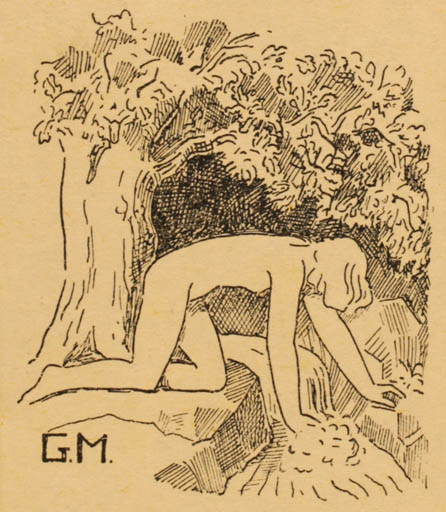 Exlibris by ? ? from Denmark for Gudrun Matthiessen - Woman Tree 