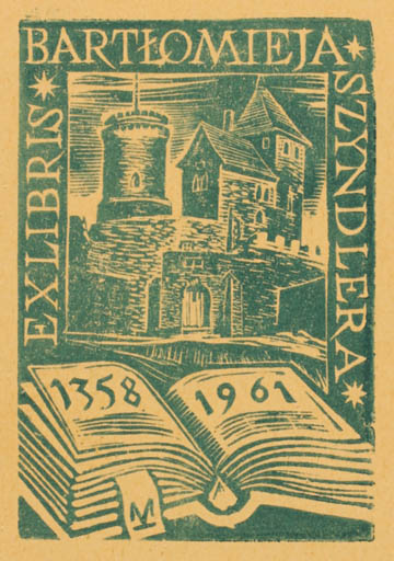 Exlibris by Kazimierz Mozdzierz from Poland for Bartlomieja Szyndlera - Book Castle/Palace 