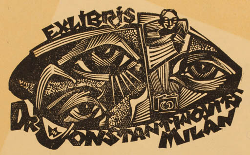 Exlibris by Arisztid Nagy from Hungary for Jonstantinovits Milan - Abstract 