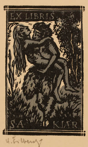 Exlibris by Hugo Silbersky from Czechoslovakia for Svend Aage Kjær - Fairytale/fable 