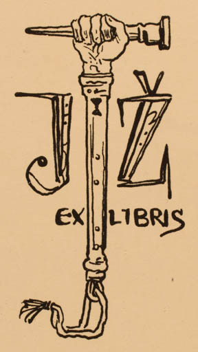 Exlibris by Jaroslav Vodrazka from Czech Republic for ? J.Z. - Working 