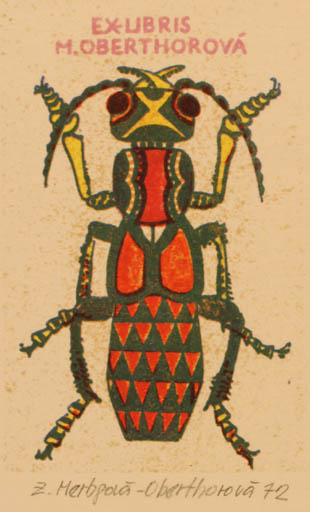 Exlibris by Karel Oberthor from Czech Republic for M. Oberthorova - Insect 