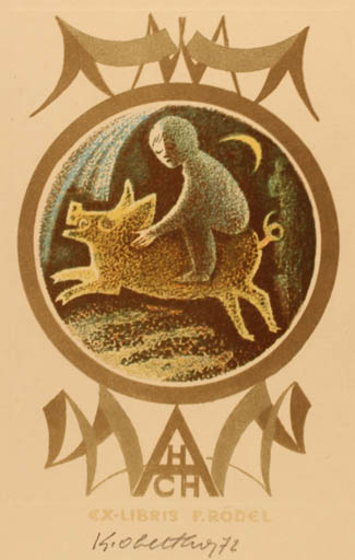 Exlibris by Karel Oberthor from Czech Republic for Paul Rödel - Fairytale/fable 