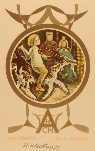 Exlibris by Karel Oberthor from Czech Republic for Paul Rödel - Fairytale/fable 